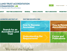 Tablet Screenshot of landtrustaccreditation.org